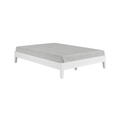Nix Solid Wood Full Platform Bed, White