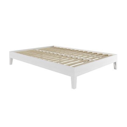 Nix Solid Wood Full Platform Bed, White