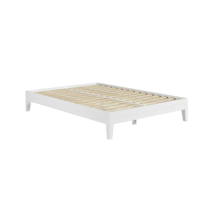 Nix Solid Wood Full Platform Bed, White