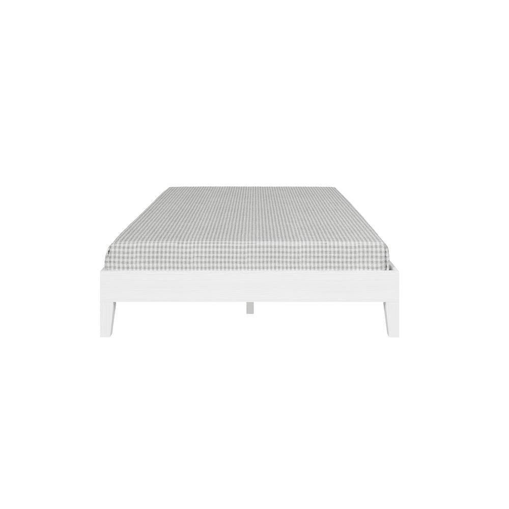 Nix Solid Wood Full Platform Bed, White