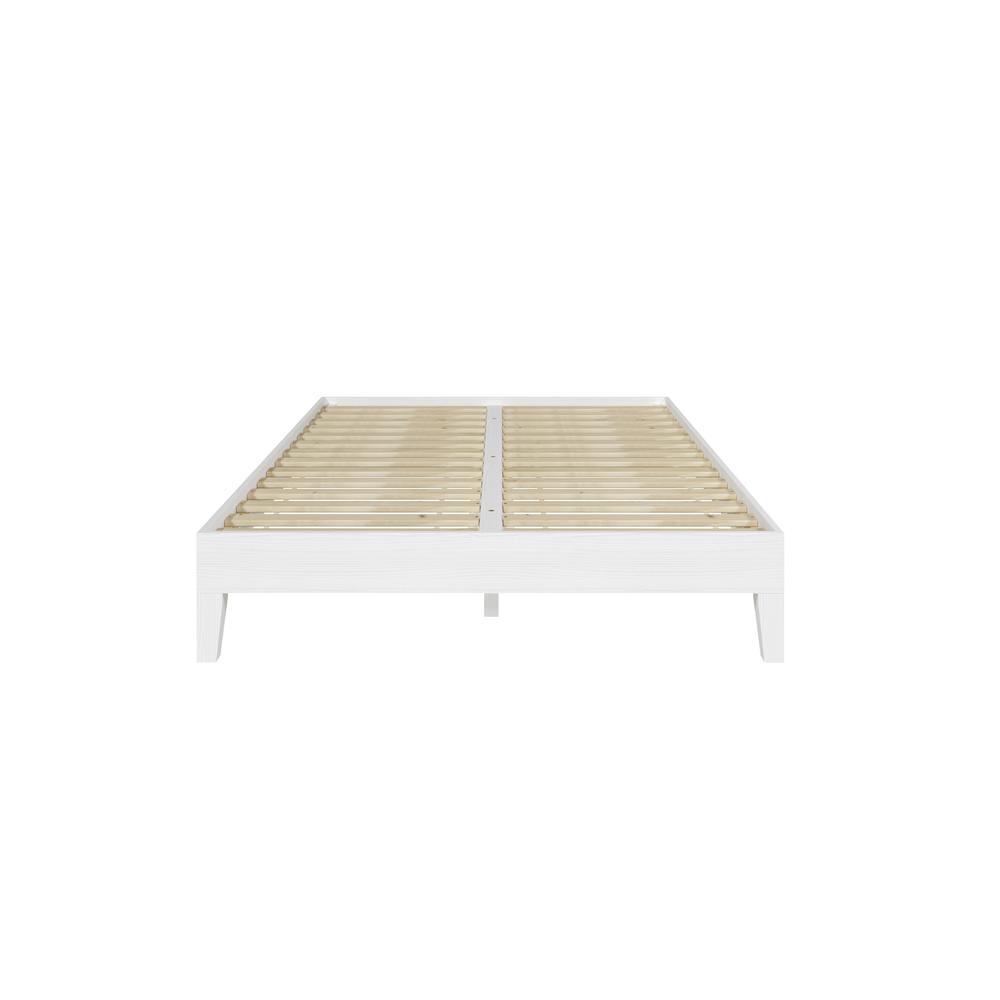Nix Solid Wood Full Platform Bed, White