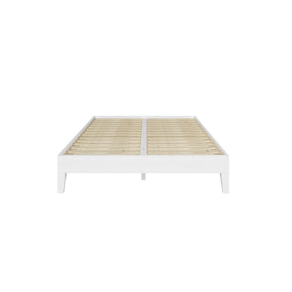 Nix Solid Wood Full Platform Bed, White