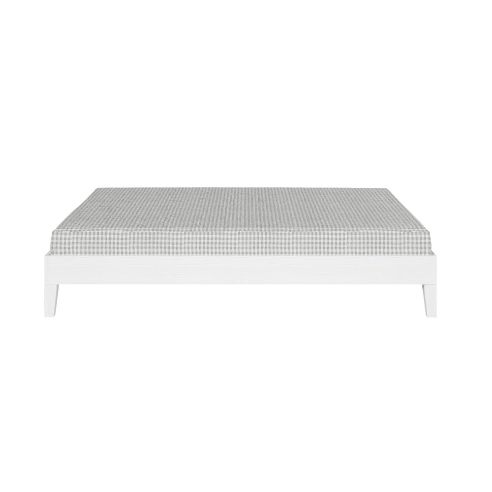Nix Solid Wood Full Platform Bed, White