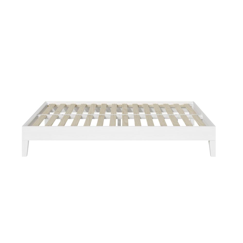 Nix Solid Wood Full Platform Bed, White
