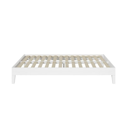 Nix Solid Wood Full Platform Bed, White