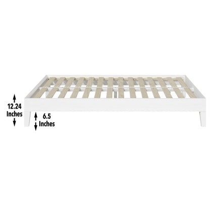 Nix Solid Wood Full Platform Bed, White