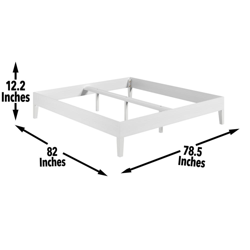 Nix Solid Wood King Platform Bed, White