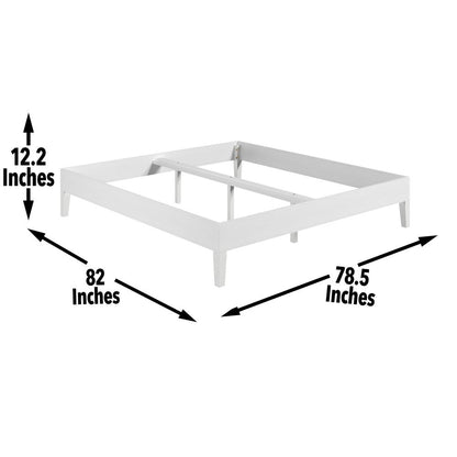 Nix Solid Wood King Platform Bed, White