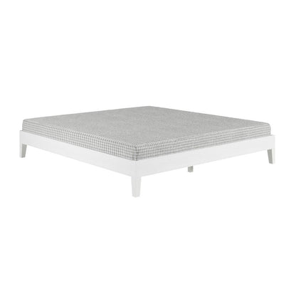 Nix Solid Wood King Platform Bed, White