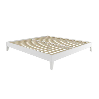 Nix Solid Wood King Platform Bed, White