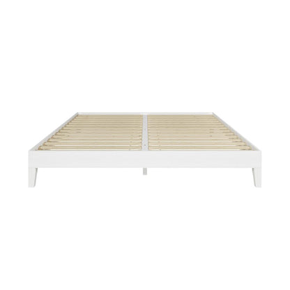 Nix Solid Wood King Platform Bed, White