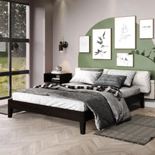Nix Solid Wood Queen Platform Bed, Black