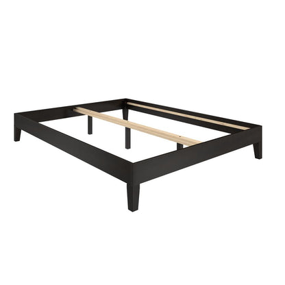 Nix Solid Wood Queen Platform Bed, Black