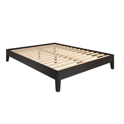 Nix Solid Wood Queen Platform Bed, Black