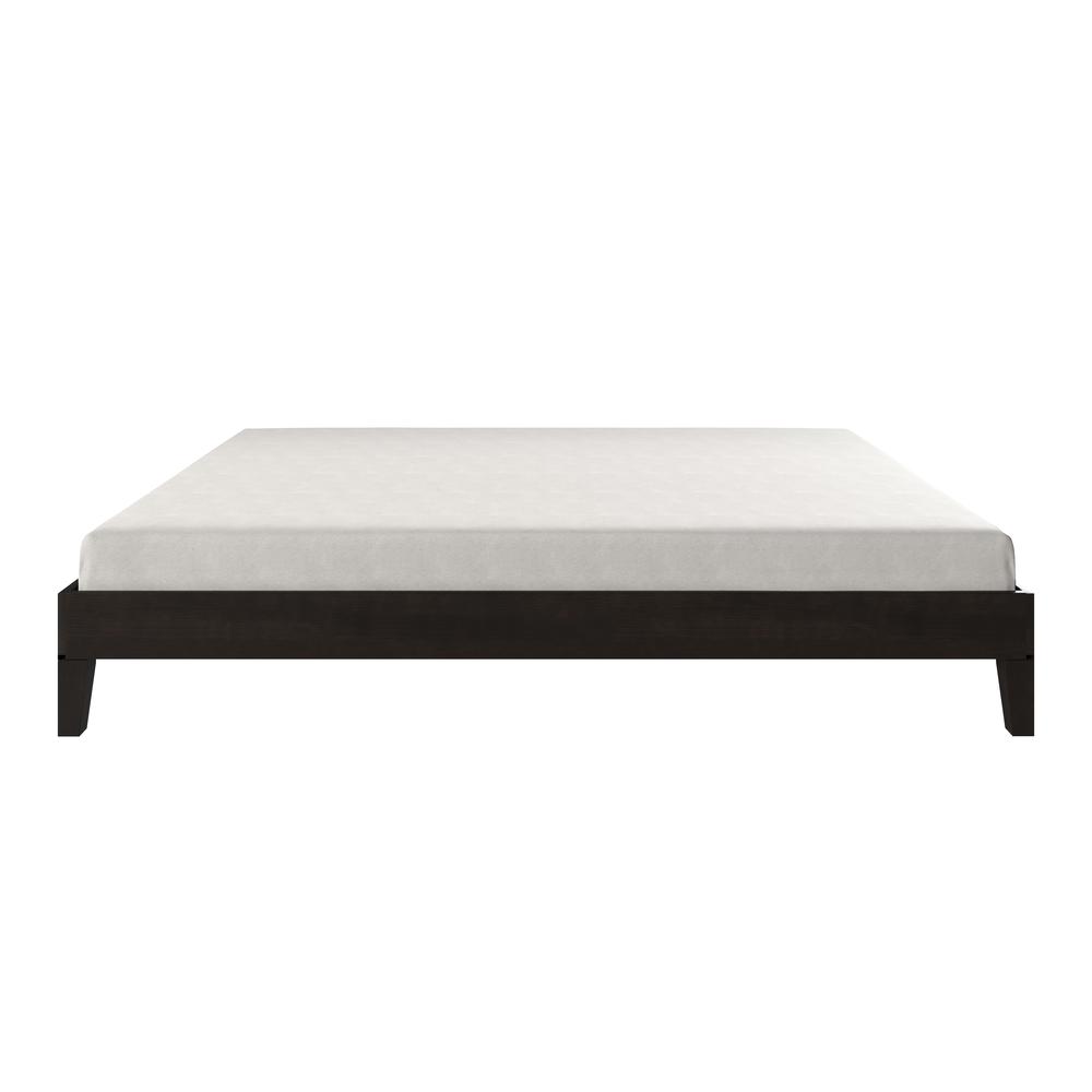 Nix Solid Wood Queen Platform Bed, Black