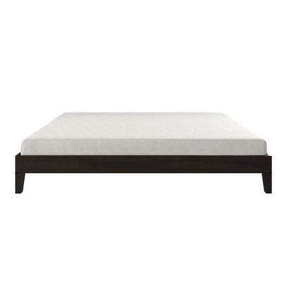 Nix Solid Wood Queen Platform Bed, Black
