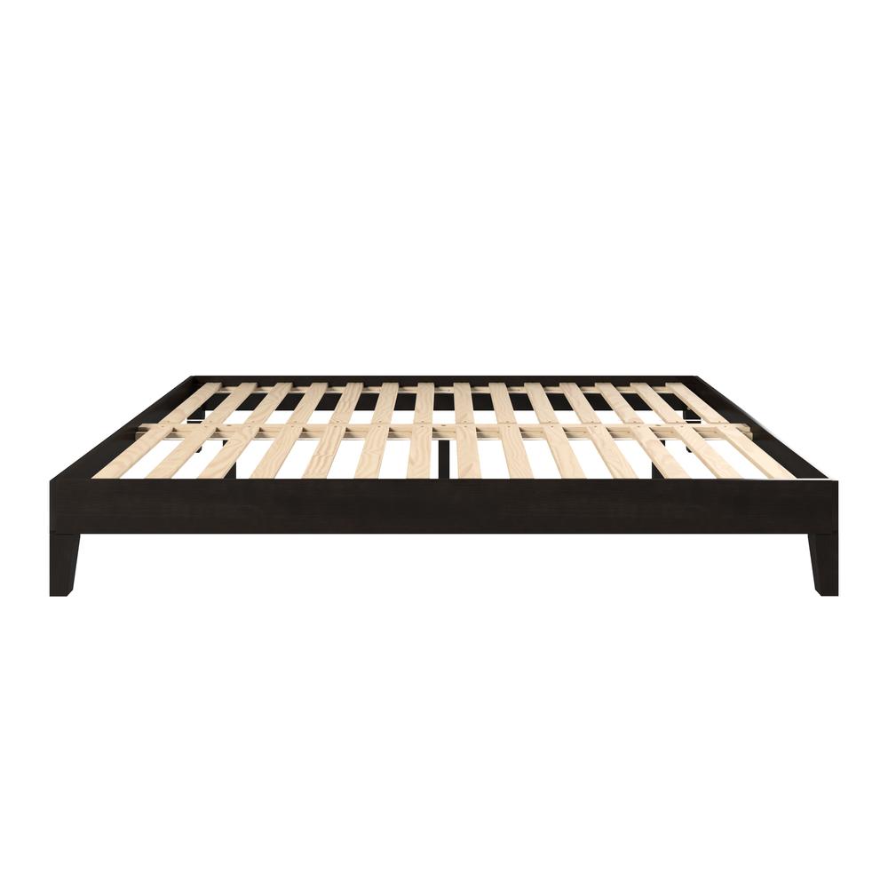 Nix Solid Wood Queen Platform Bed, Black