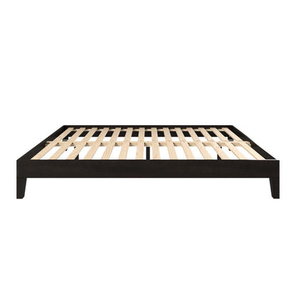 Nix Solid Wood Queen Platform Bed, Black