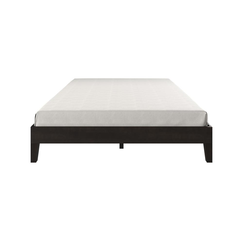 Nix Solid Wood Queen Platform Bed, Black