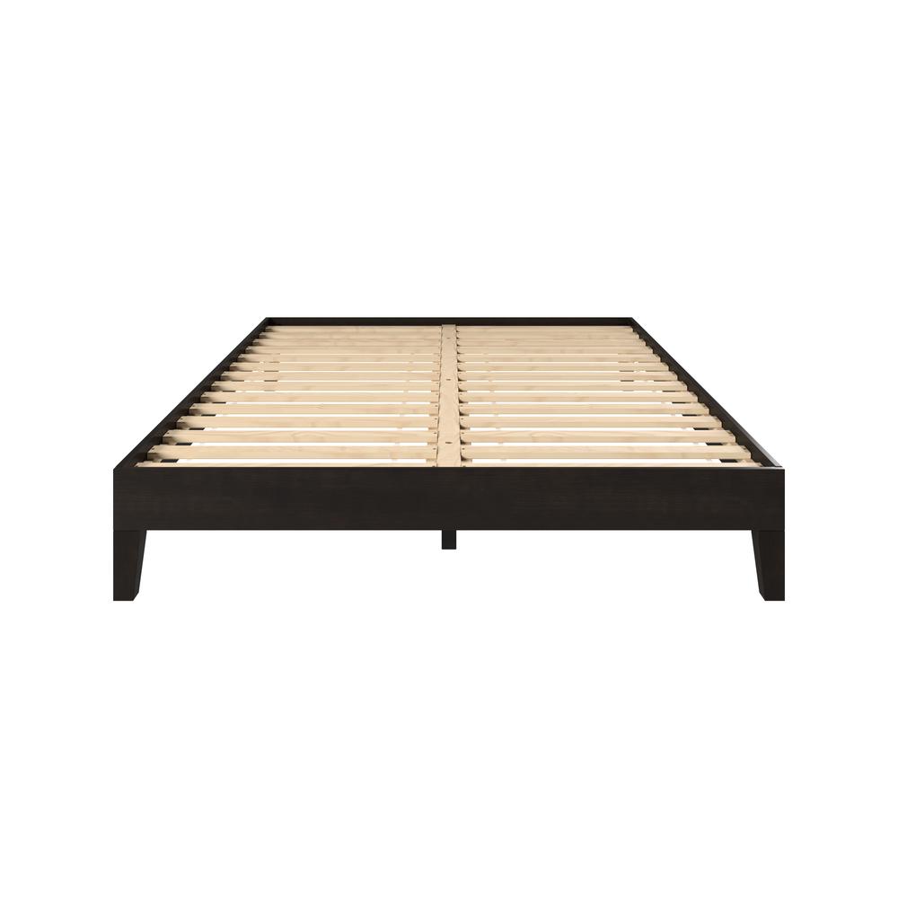 Nix Solid Wood Queen Platform Bed, Black