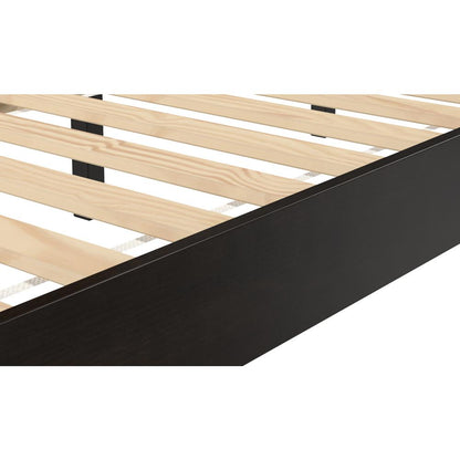 Nix Solid Wood Queen Platform Bed, Black