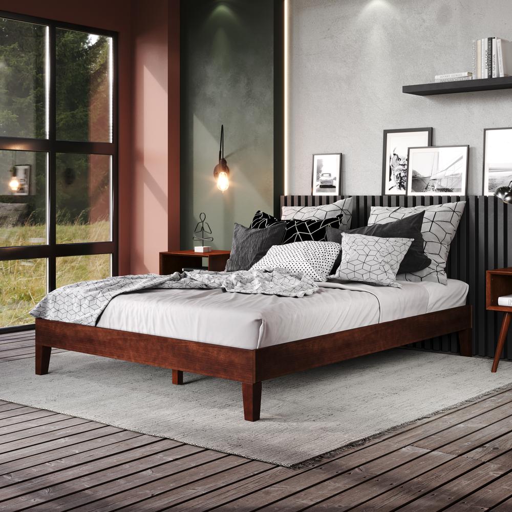 Nix Solid Wood Queen Platform Bed, Natural
