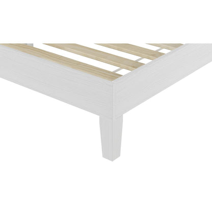 Nix Solid Wood Queen Platform Bed, White