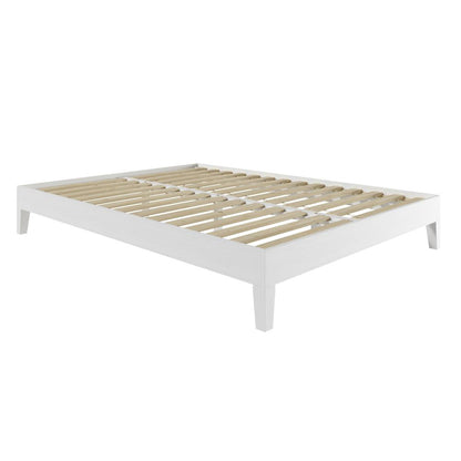 Nix Solid Wood Queen Platform Bed, White