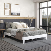 Nix Solid Wood Queen Platform Bed, White