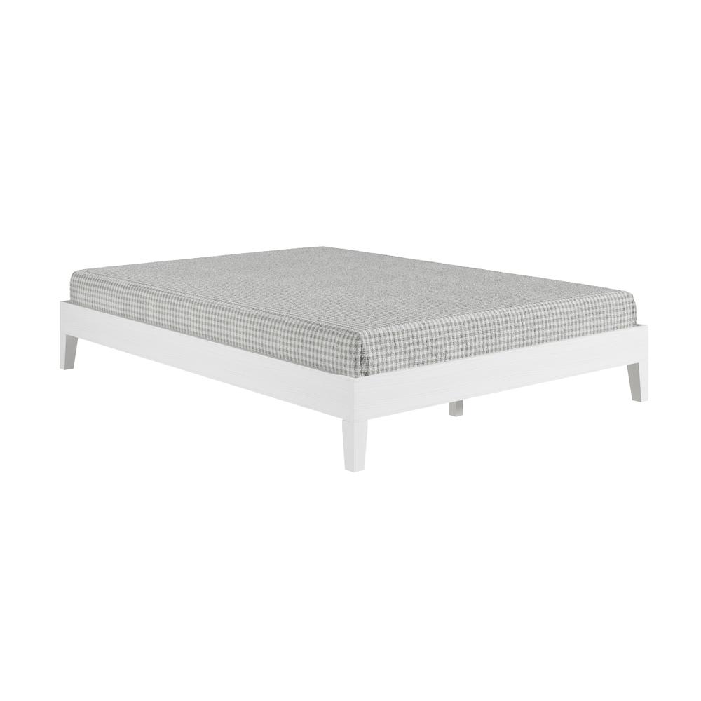 Nix Solid Wood Queen Platform Bed, White