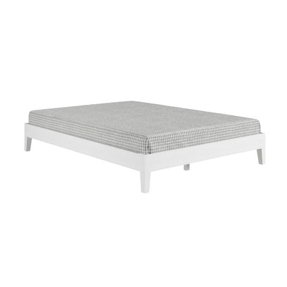 Nix Solid Wood Queen Platform Bed, White