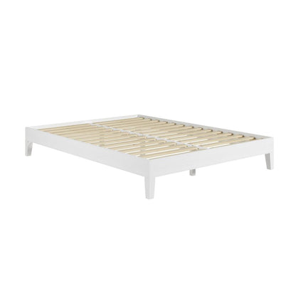 Nix Solid Wood Queen Platform Bed, White