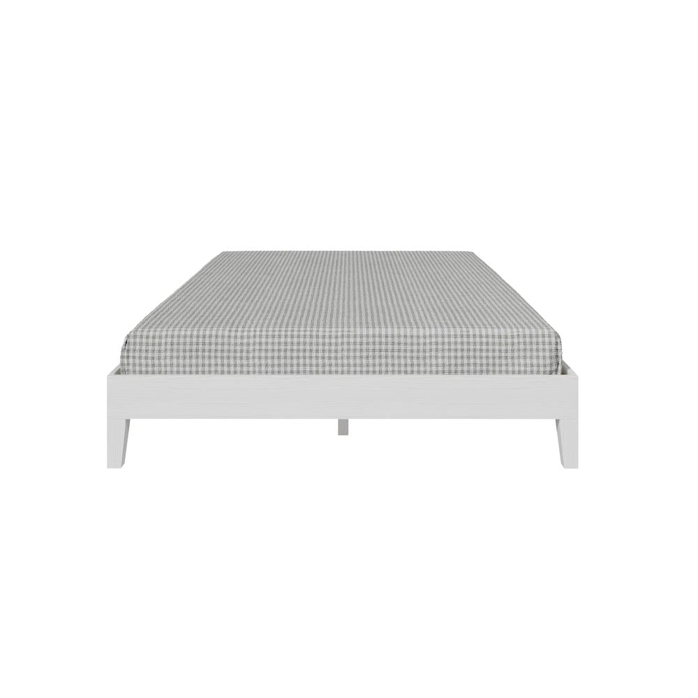 Nix Solid Wood Queen Platform Bed, White