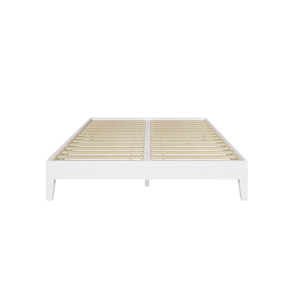 Nix Solid Wood Queen Platform Bed, White