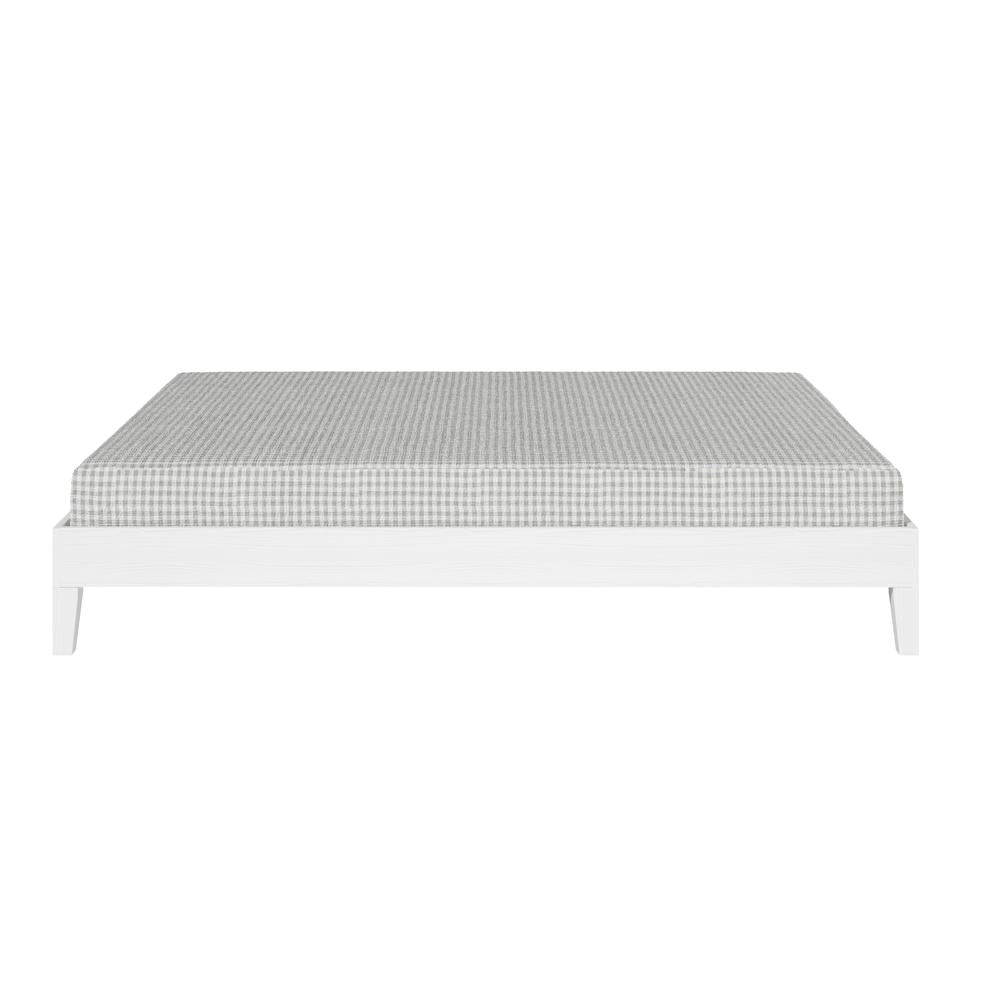 Nix Solid Wood Queen Platform Bed, White