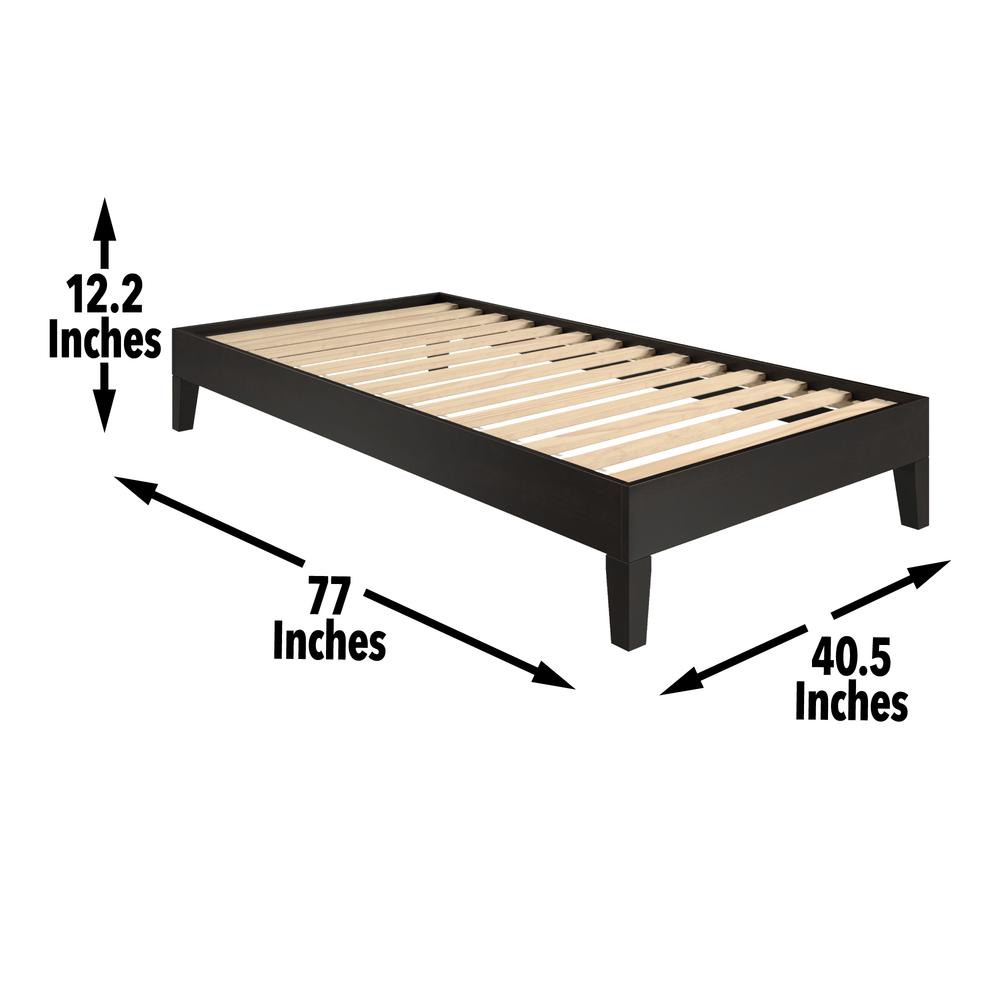 Nix Solid Wood Platform Bed, Black