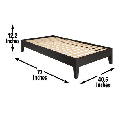 Nix Solid Wood Platform Bed, Black