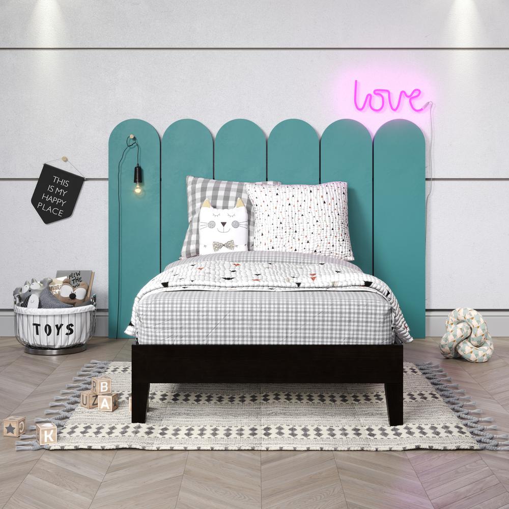 Nix Solid Wood Platform Bed, Black