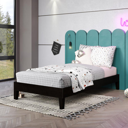 Nix Solid Wood Platform Bed, Black