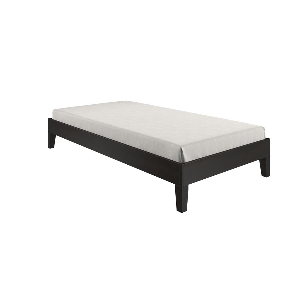 Nix Solid Wood Platform Bed, Black