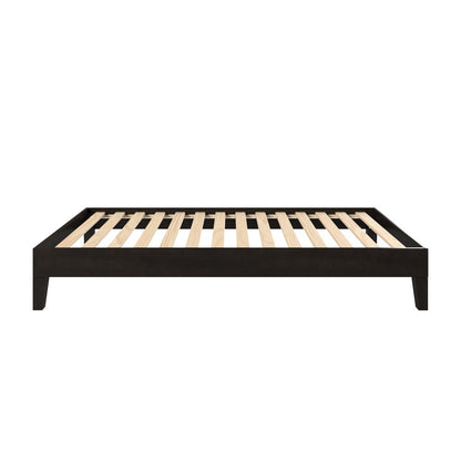 Nix Solid Wood Platform Bed, Black