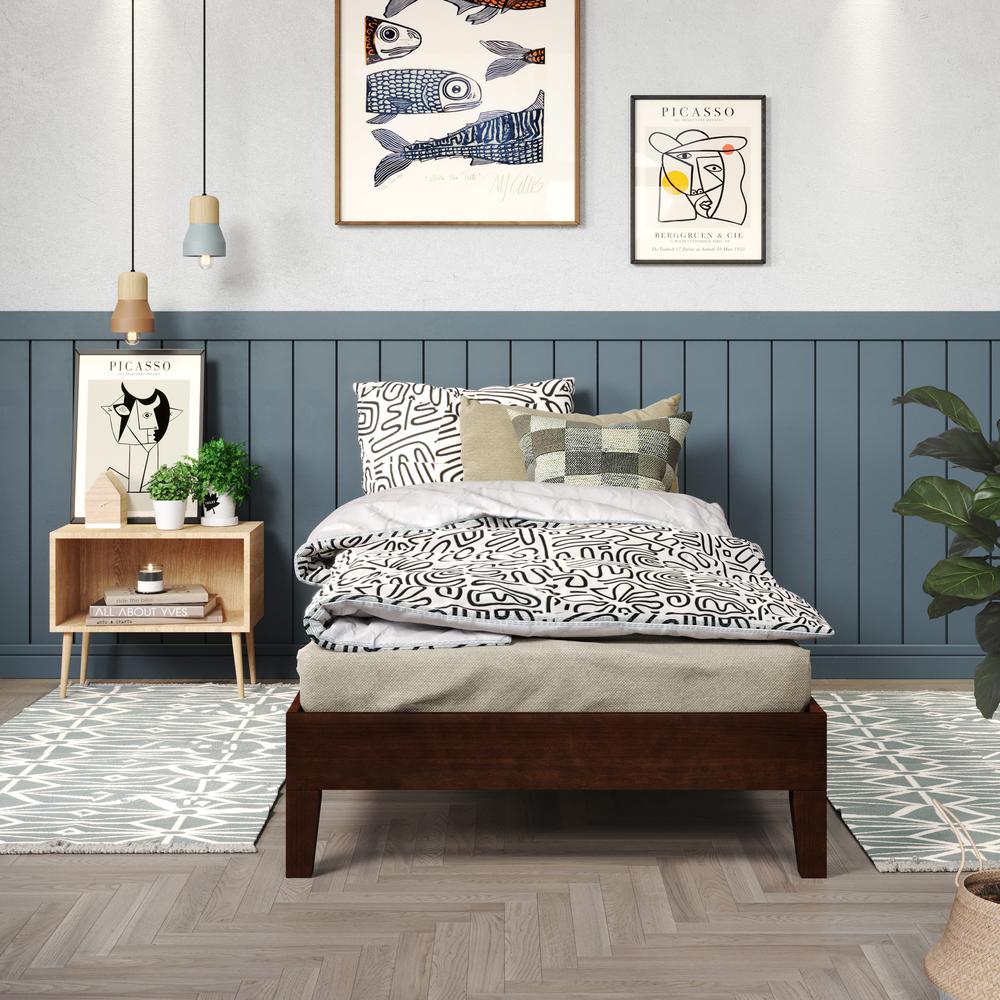 Nix Solid Wood Twin Platform Bed, Natural