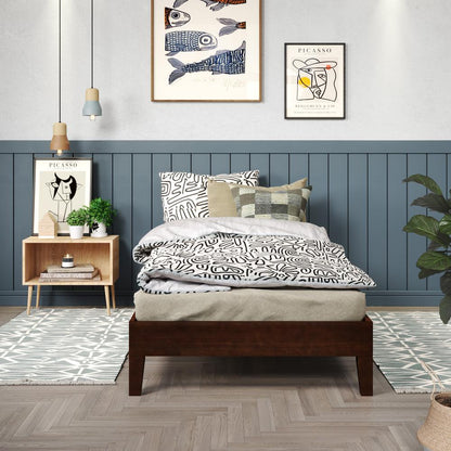 Nix Solid Wood Twin Platform Bed, Natural