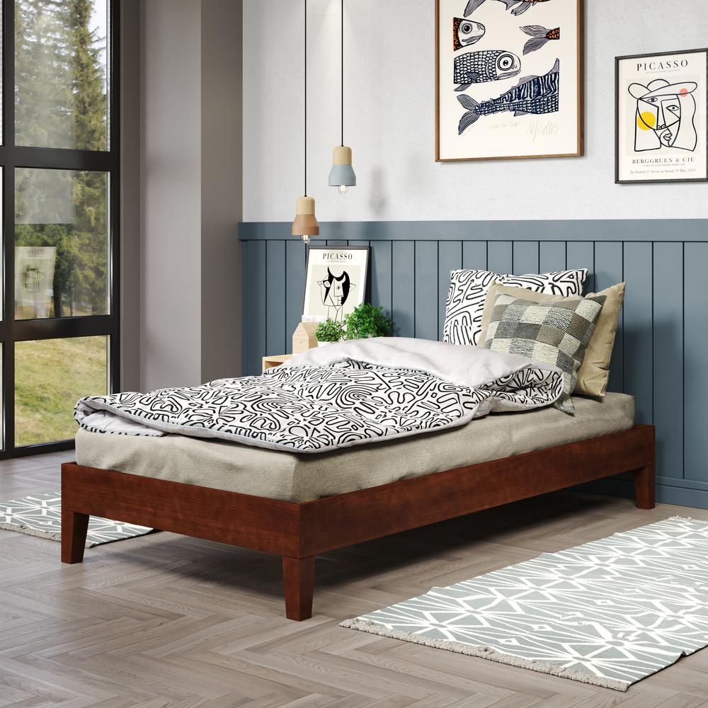 Nix Solid Wood Twin Platform Bed, Natural