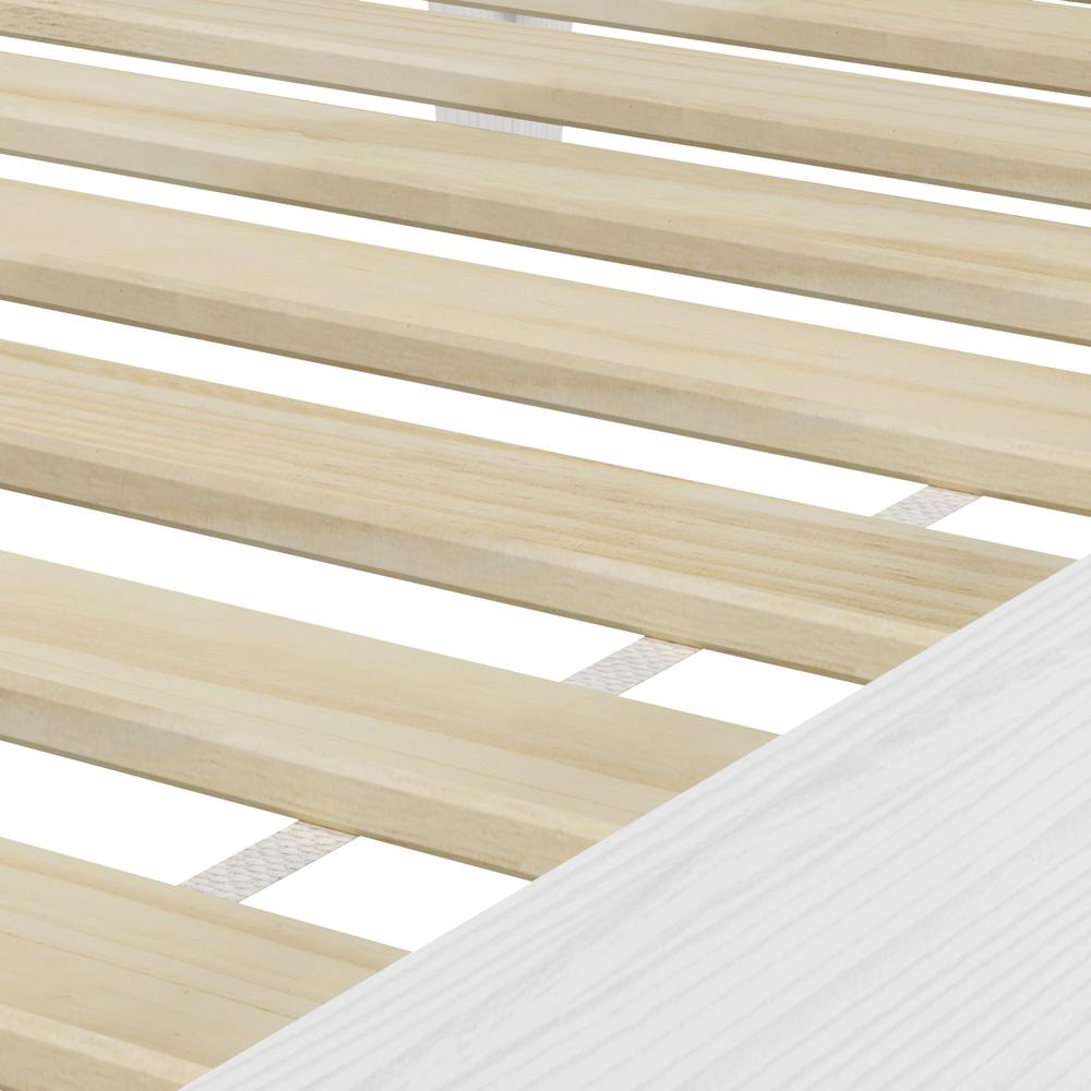 Nix White Solid Wood Platform Bed, Twin