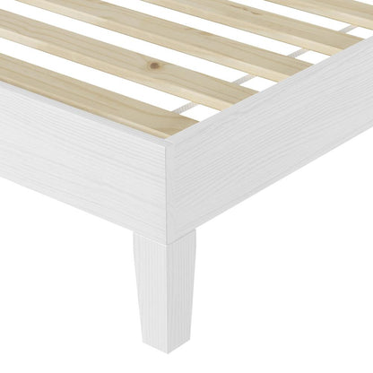 Nix White Solid Wood Platform Bed, Twin