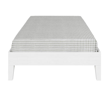 Nix White Solid Wood Platform Bed, Twin