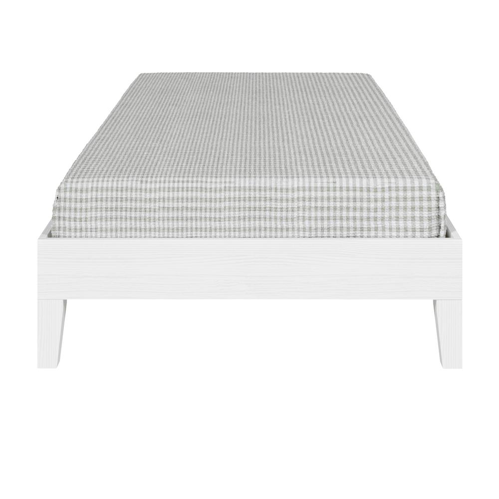 Nix White Solid Wood Platform Bed, Twin