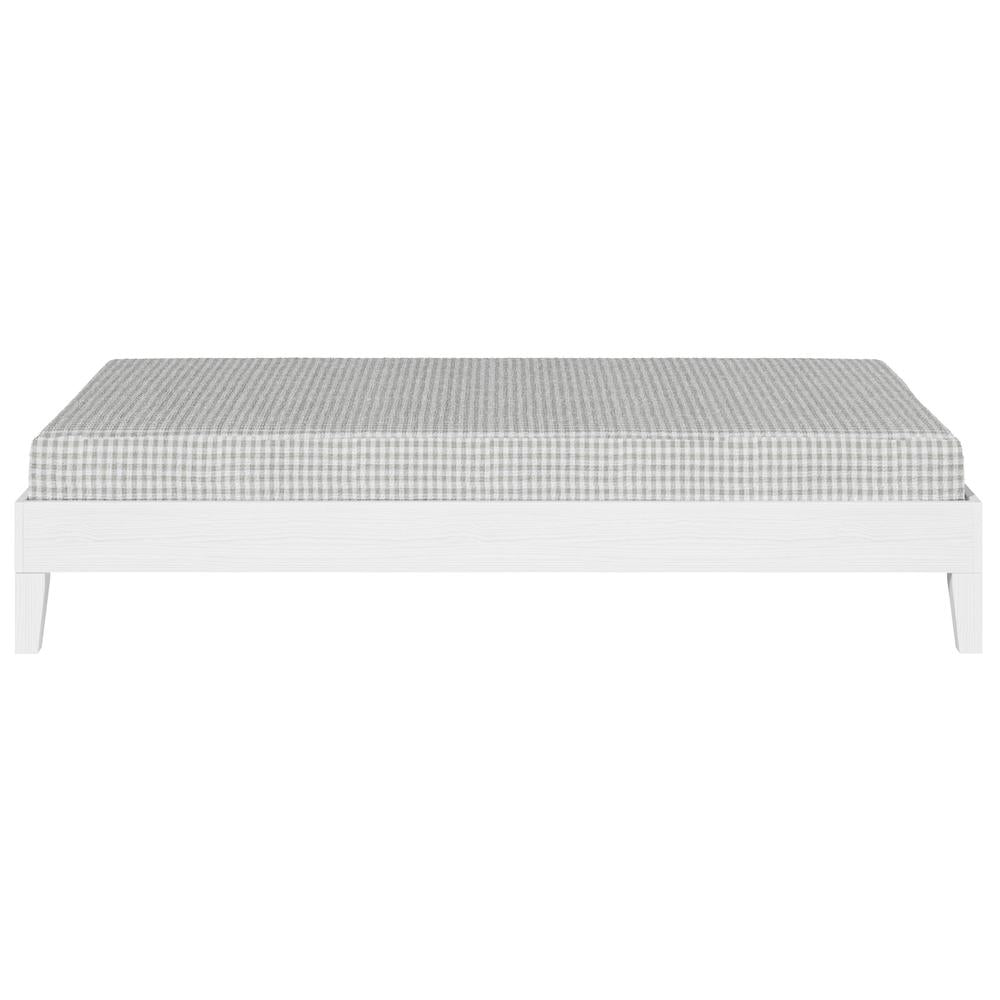 Nix White Solid Wood Platform Bed, Twin