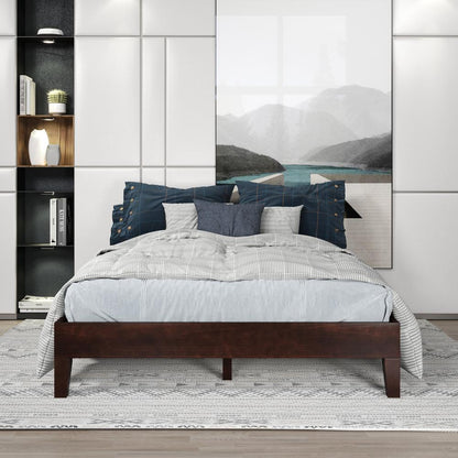 Nix Solid Wood Full Platform bed, Natural